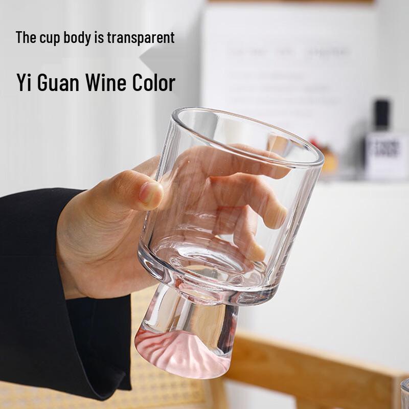 Shangqi Pink Mountain High-Handle Glass Tumblers