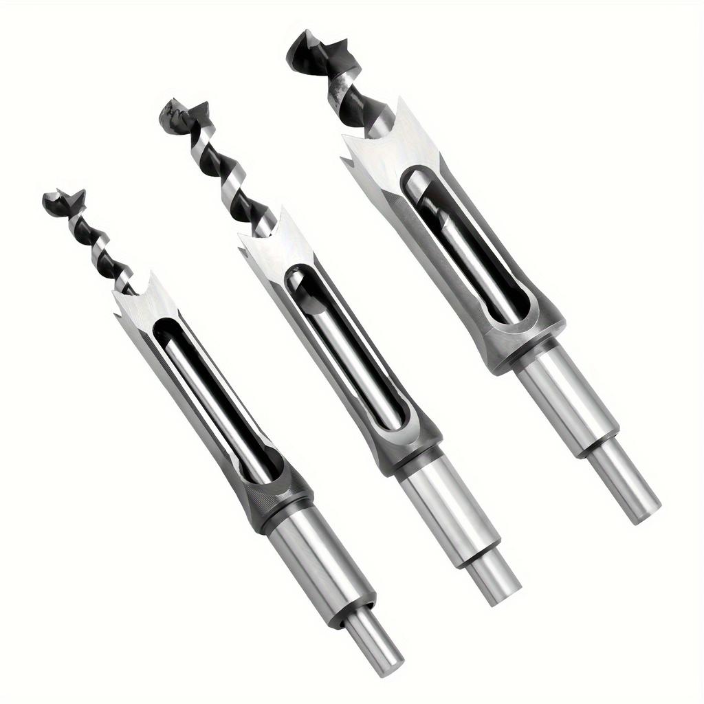 Woodworking Square Hole Drill Bits 6-30mm Manual DIY Wood Square Hole Opener Bearing Steel Wood Tenon Chiseling Square Hole Drill