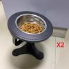 Pet High-footed Stainless Steel Stand Bowl Height Adjustable Prevent Knocking Cat's Rice Bowl Pet Feeding Supplies Accessories