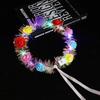 LED Light-Up Princess Headband: Colorful Feather Rabbit Ears with Glittering Gold Wire Garland