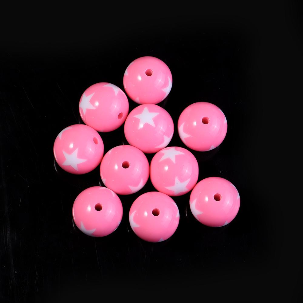 10-20pcs/lot 12 16 20mm Acrylic Beads Double Color Star Round Beads Loose Spacer Beads For Jewelry Making DIY Bracelet Necklace
