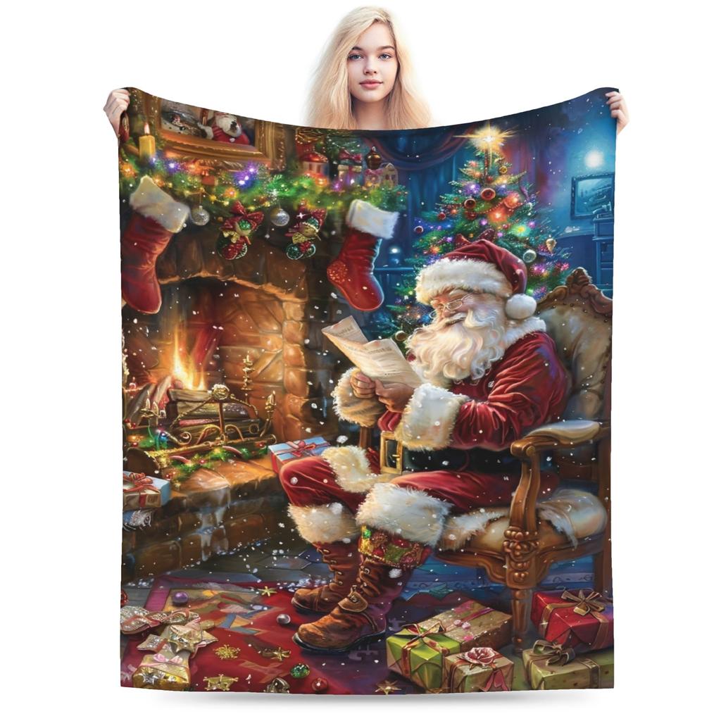 Christmas Eve Blanket Travel Flannel Throw Blanket For Couch Chair Warm Soft Custom Quality Bedspread Gift Idea