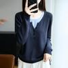 Autumn Style Women's Knit Sweater - Two-Piece Look, Age-Reducing & Loose Fit