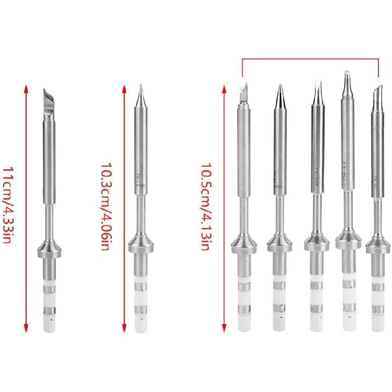 TS100 Soldering Iron Tips 7 Types Portable Mini Soldering Iron Tips Stainless Steel Replacement for TS100 Soldering Iron TS-KU, TS-B2, TS-D24,