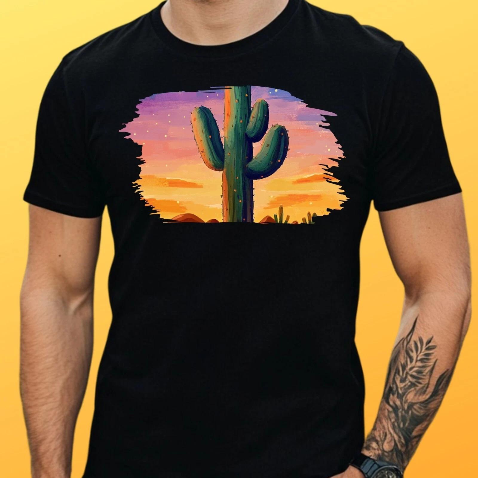 T-Shirt Herren Kaktus Motiv Baumwolle Größe S bis 5XL XS