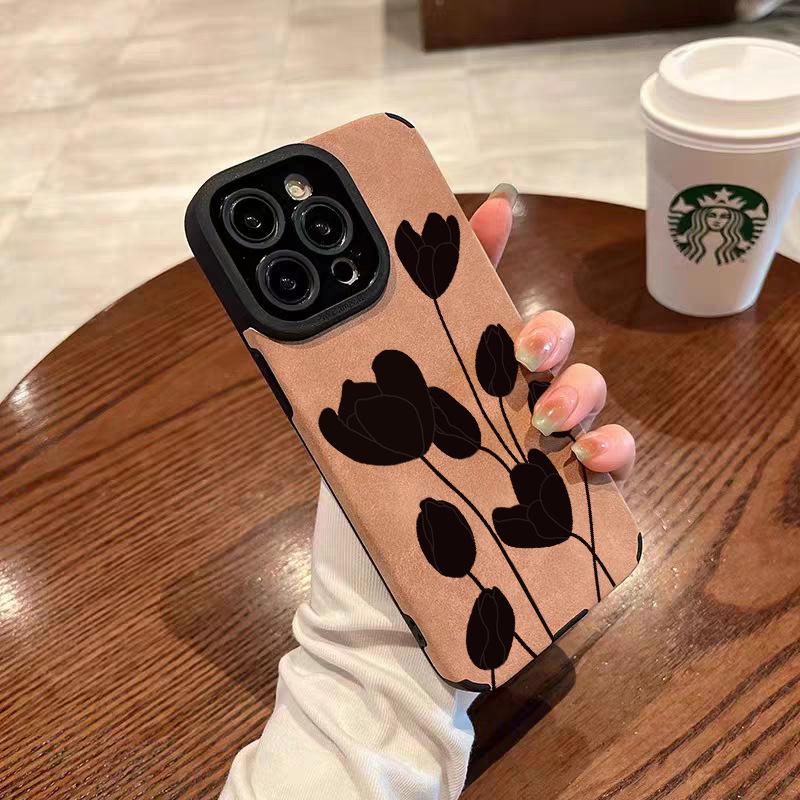 2026 New Small Flower Flip Fur Phone Case For iPhone 11 12 13 14 15 16 17 Pro Max XR X XS 16 Plus 17 Air 16E Protective Cover