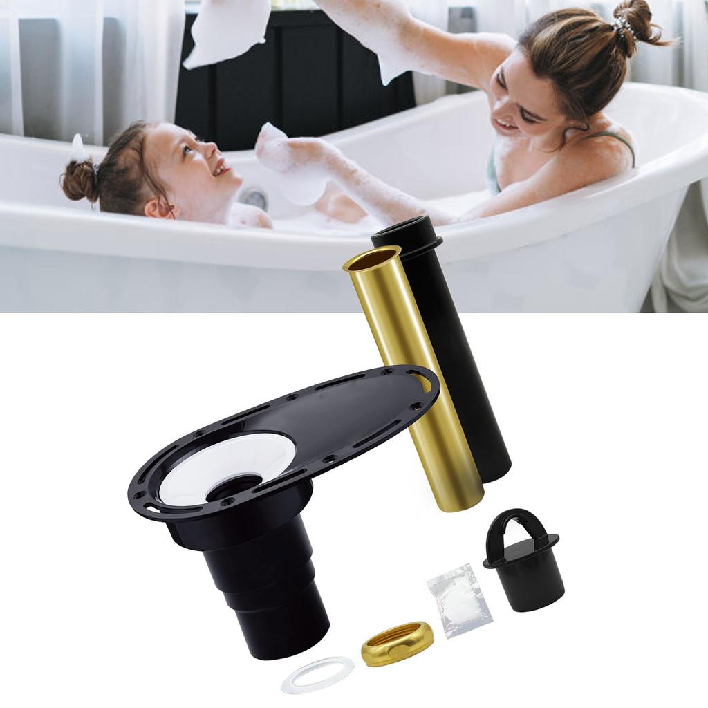 Tub Drain Rough in Kit with Brass and ABS Pipes Drainage Bottom Plate and Adapter Set for Freestandi
