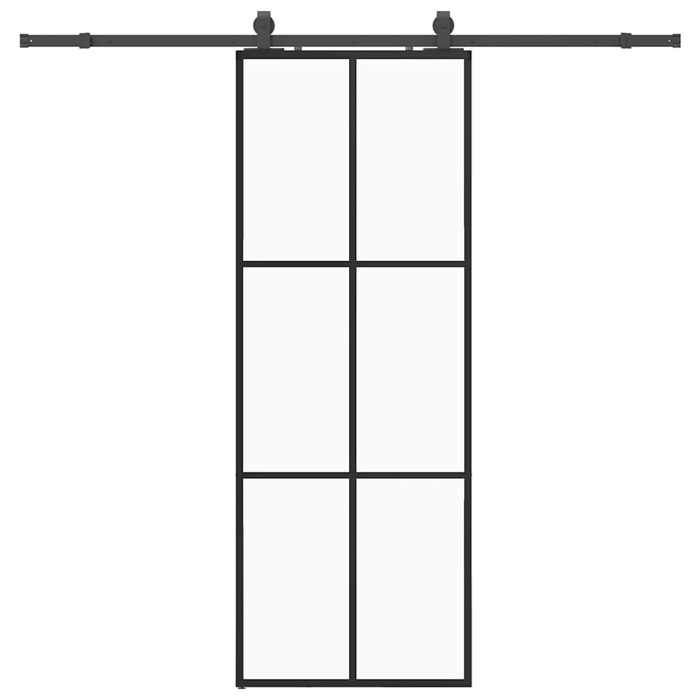 VidaXL Porte coulissante kit de quincaillerie noir 76x205 cm verre ESG, porte intérieure, porte de grange intérieure, porte 3375924