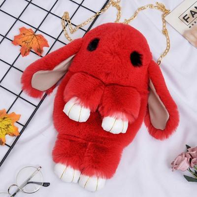 Rabbit Bag Plush Rabbit Bag Chain Rabbit Bag Plush Rabbit Bag Imitation Rex Rabbit Women's One Shoulder Crossbody Bag