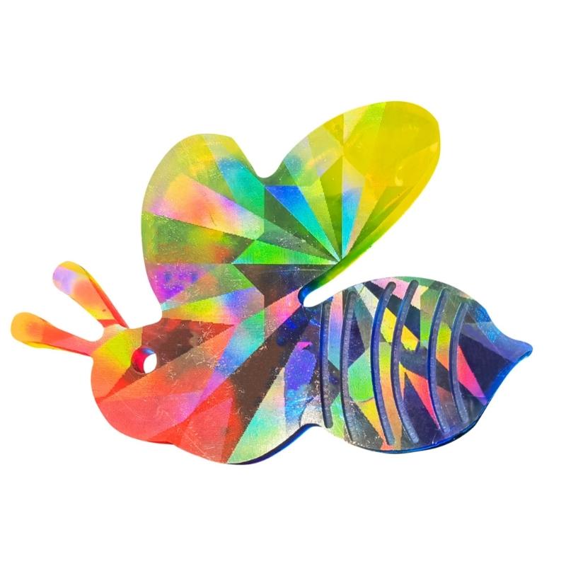 Animal Resin Mold Holographic Cute Bee Silicone Mold Rainbow-Light Effect Keychain Pendant Mold Epoxy Casting Craft