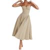 European and American Women's Clothing, New Spring Models, French Retro Court Style Solid Color Suspender Dresses