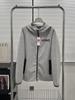 Spring & Autumn Sports Casual Hooded Knit Jacket - Solid Color Zipper Cardigan