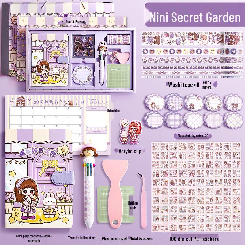 Children's Cute Journal & Planner Set with Stickers: Big Gift Box for Girls