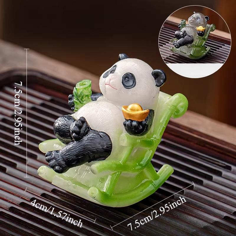

Color Changing Panda Tea Pet Swinging Chair Cute Little Ornament Desktop Fortune Ornament Resin Crafts Tea Ceremony Accessories светло-зеленый