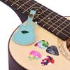 Leather Guitar Picks Holder Case Bag Guitar Shape with Key Ring 5pcs Celluloid Guitar Picks String Instrument Accessories