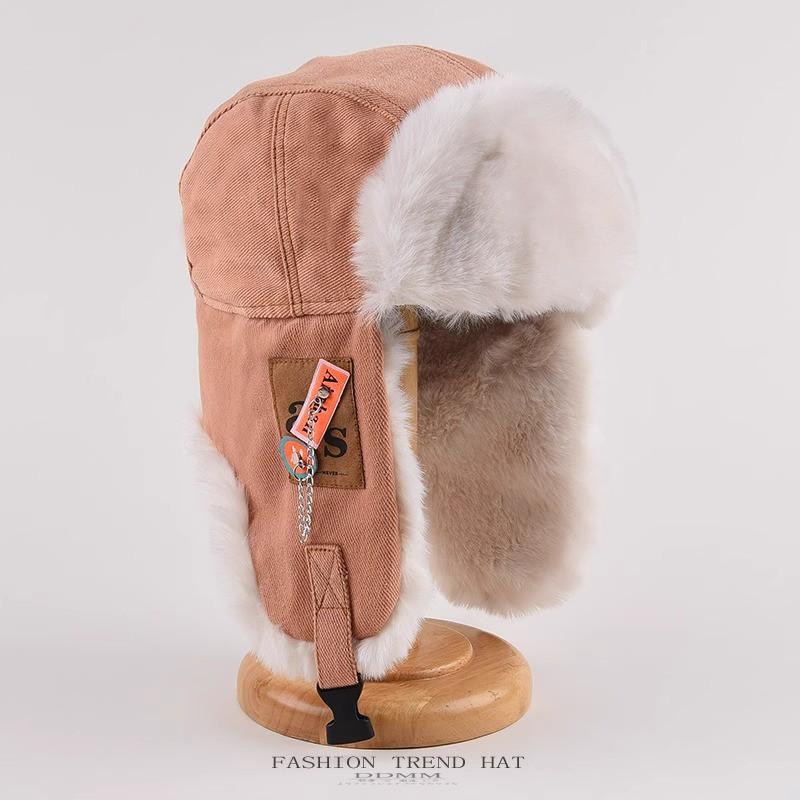 Winter Warm Fleece Lined Beanie Hat Men Women Windproof Ear Protection Riding Cap Korean Style Cotton