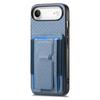 For iPhone Air Case with Card Holder Kickstand Fiber Pattern Leather Back Cover