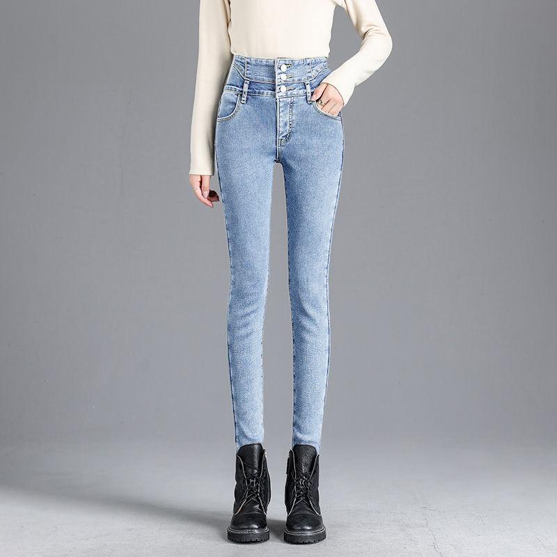 Pantaloni invernali slim a vita alta da donna Pantaloni a matita all-match  Autunno Inverno Warm Jeans acquista in modo economico — spedizione  gratuita, recensioni reali con foto — Joom