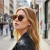 Classic Retro Round-Frame Sunglasses, High-Definition, Sun Protection & UV Resistant, For Daily Streetwear 559