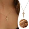 Christian Titanium Steel Cross Nacklace For Men Women Single Cross Pendant Necklace Women Men Link Chain Charm Necklace Jewelry
