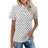 Women's Casual Polo Shirt Short Sleeve Loose Fit Top Button Down Collar Lightweight Breathable Fabric Summer Wear