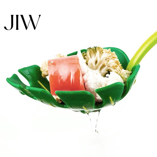 Vegetable Washing Tool Monstera Leaf Pasta Spoon, Heat Resistant ABS Spaghetti Server, Outdoor Picnic Kitchenware Multipurpose Kitchen Colander,