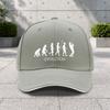 1pc Fishing Evolution Chart Adjustable Sandwich Baseball Cap Trendy Printed Craft Suitable For Outdoor Sports And Camping En
