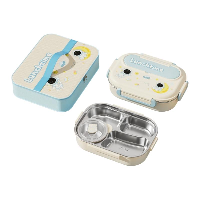 Stainless Steels Meal Preps Container Leak Proof Multiple Compartment Microwaveable Lunch Box For Travel Outdoor Use