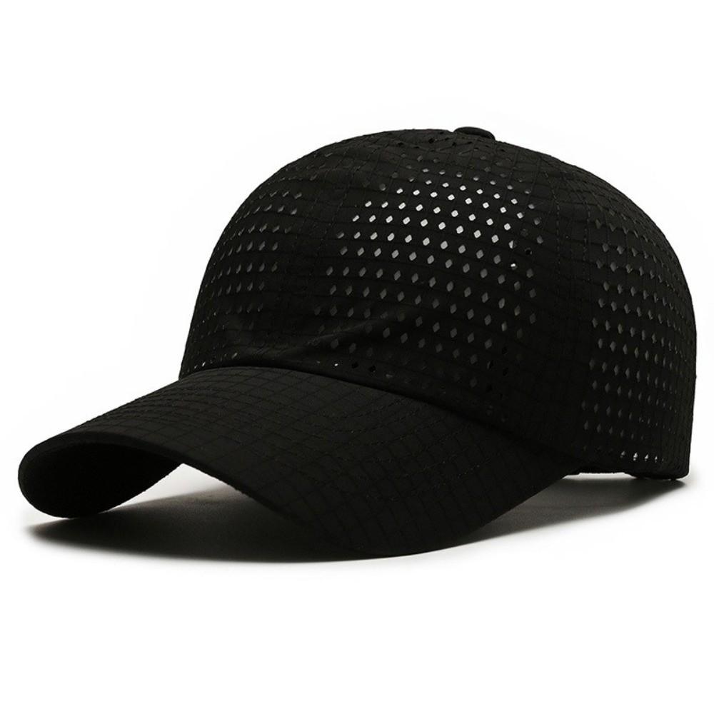 Summer Mesh Baseball Cap Solid Color Breathable Sun Hat Quick Dry Sun Protection Peaked Cap