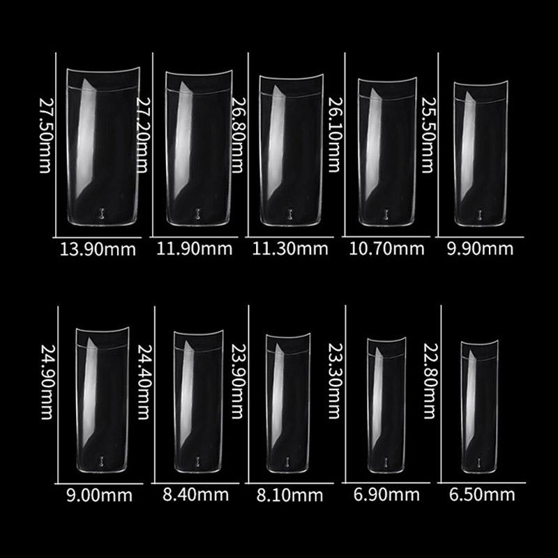 500 pcs/bag French Full Cover False Nail Tips Without Trace Acrylic Artificial Fake Nails Art Manicure Tools