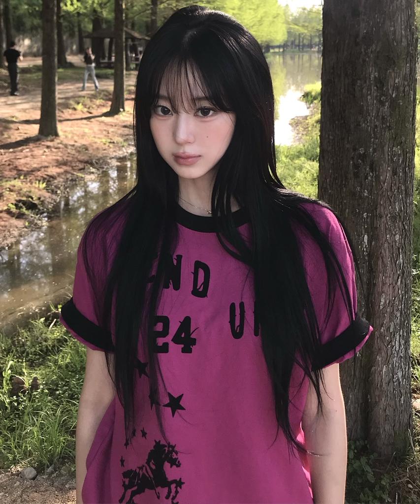 Eontaiteulseoul Enduring Unicorn Ringer Crop Short Sleeve Pink