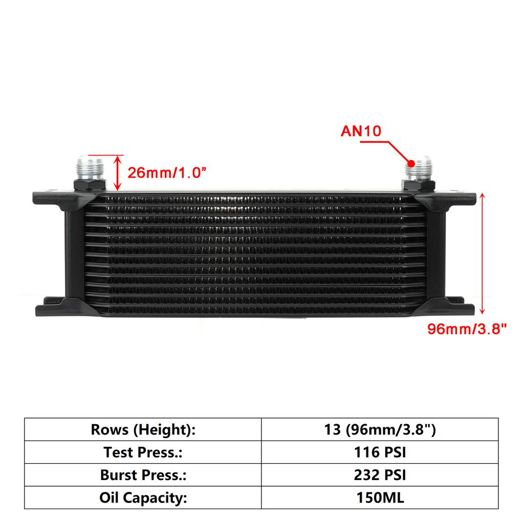 Oil Cooler AN10 Universal British Engine Transmission Oil Cooler Cooling System Aluminum 7/10/13/16/19/25/30 Rows Oil Radiator