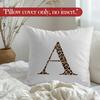 Leopard Print Initial Letter A Throw Pillow Covers, Cheetah Room Decor, Monogram Cheetah Print Decorative Pillowcases Cushion Cases for Home Bedroom