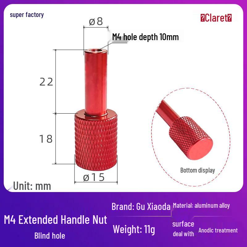 Aluminum Alloy Extended Handle Knurled Adjustment Nut Cap M4/M5
