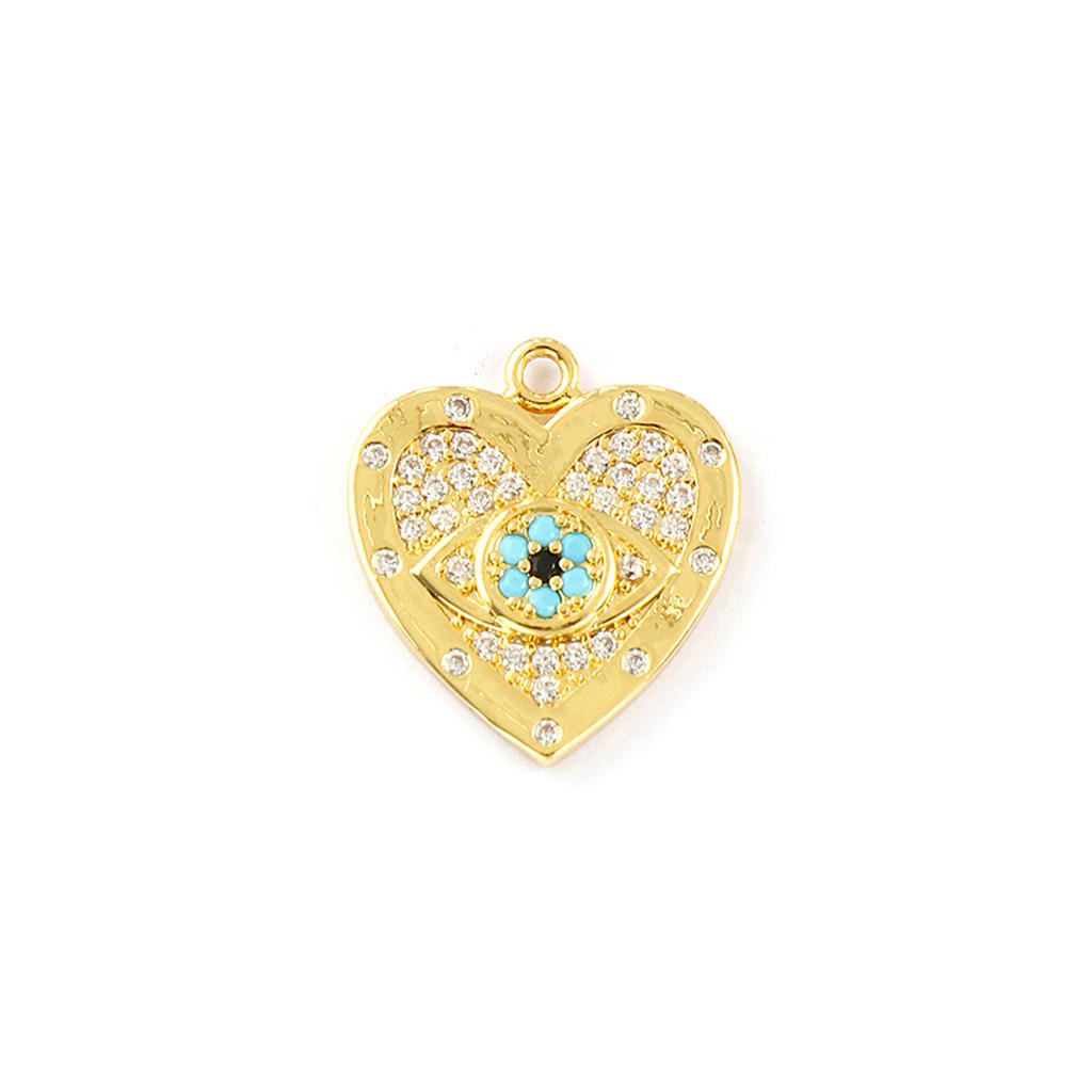 1 Piece Brass & Cubic Zirconia Charms 18K Gold Plated Micro Pave Heart Sun Angel Feather Pendants DIY Necklace Keychains Making