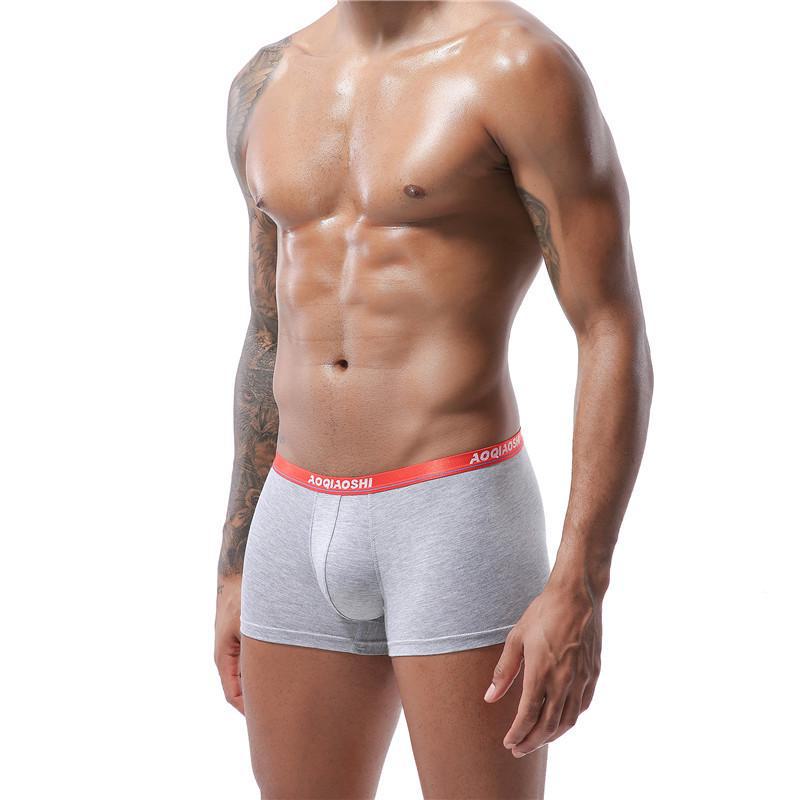 Męskie bokserki z modalu w jednolitym kolorze z podwójną warstwą w kształcie litery U