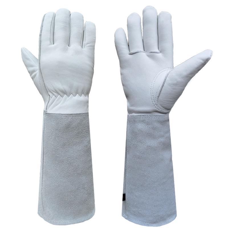 Dlouhotrvající zahradnické rukavice z hovězí a ovčí kůže odolné proti propíchnutí