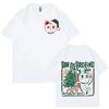 Hot Sales Japan Anime Granny Cat Graphic T Shirt Fashion Cartoon Oversized T-shirt Men Women Vintage Casual Cotton T-shirts