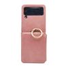 "Samsung Z Flip 4/5 Leren Hoesje met Kaartsleuf en Standaard, Kalfspatroon"