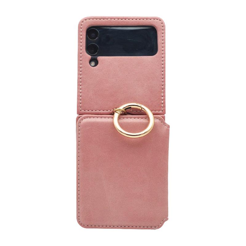 "Samsung Z Flip 4/5 Leren Hoesje met Kaartsleuf en Standaard, Kalfspatroon"