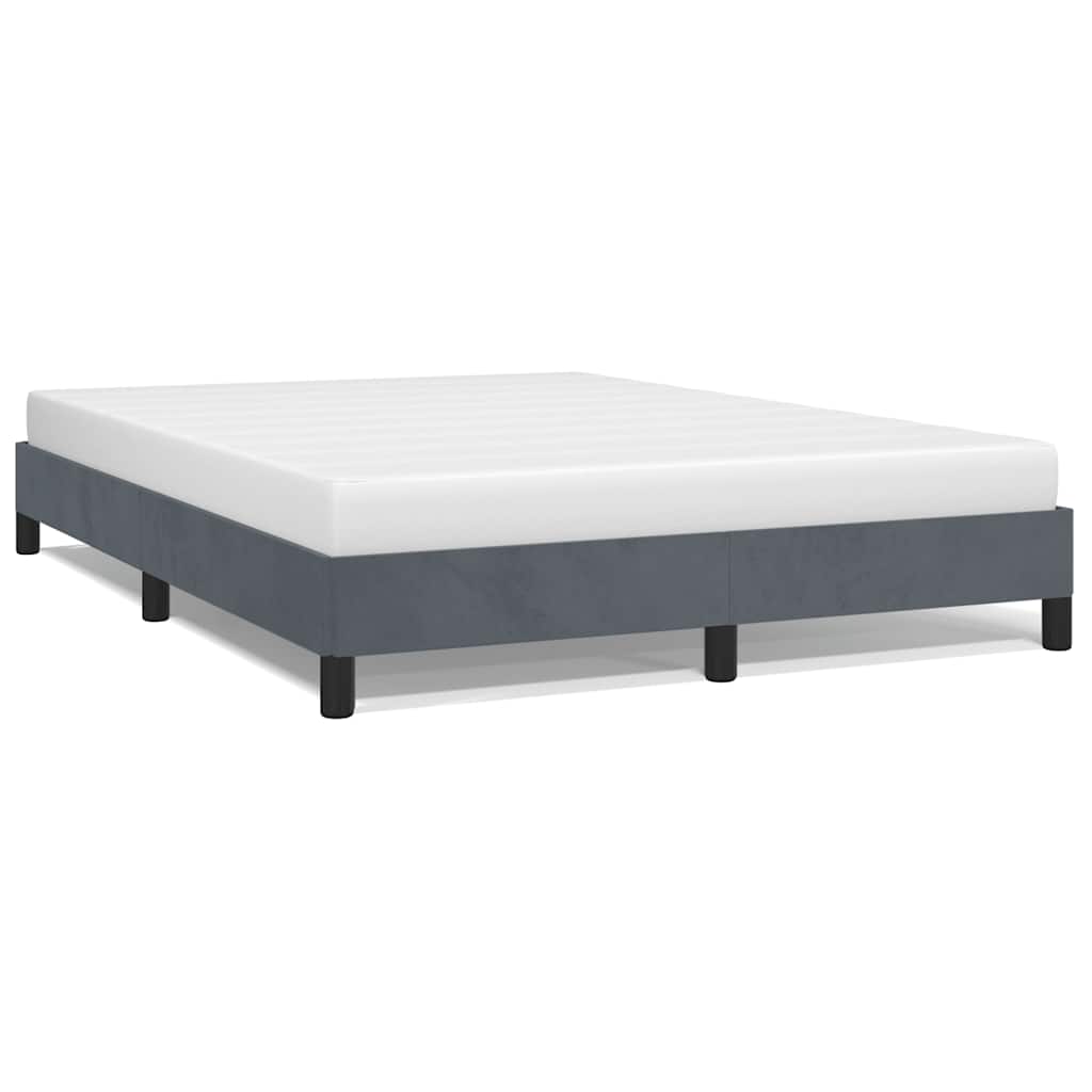 Bed Frame without Mattress Dark Grey 137 x 190 cm Full Velvet