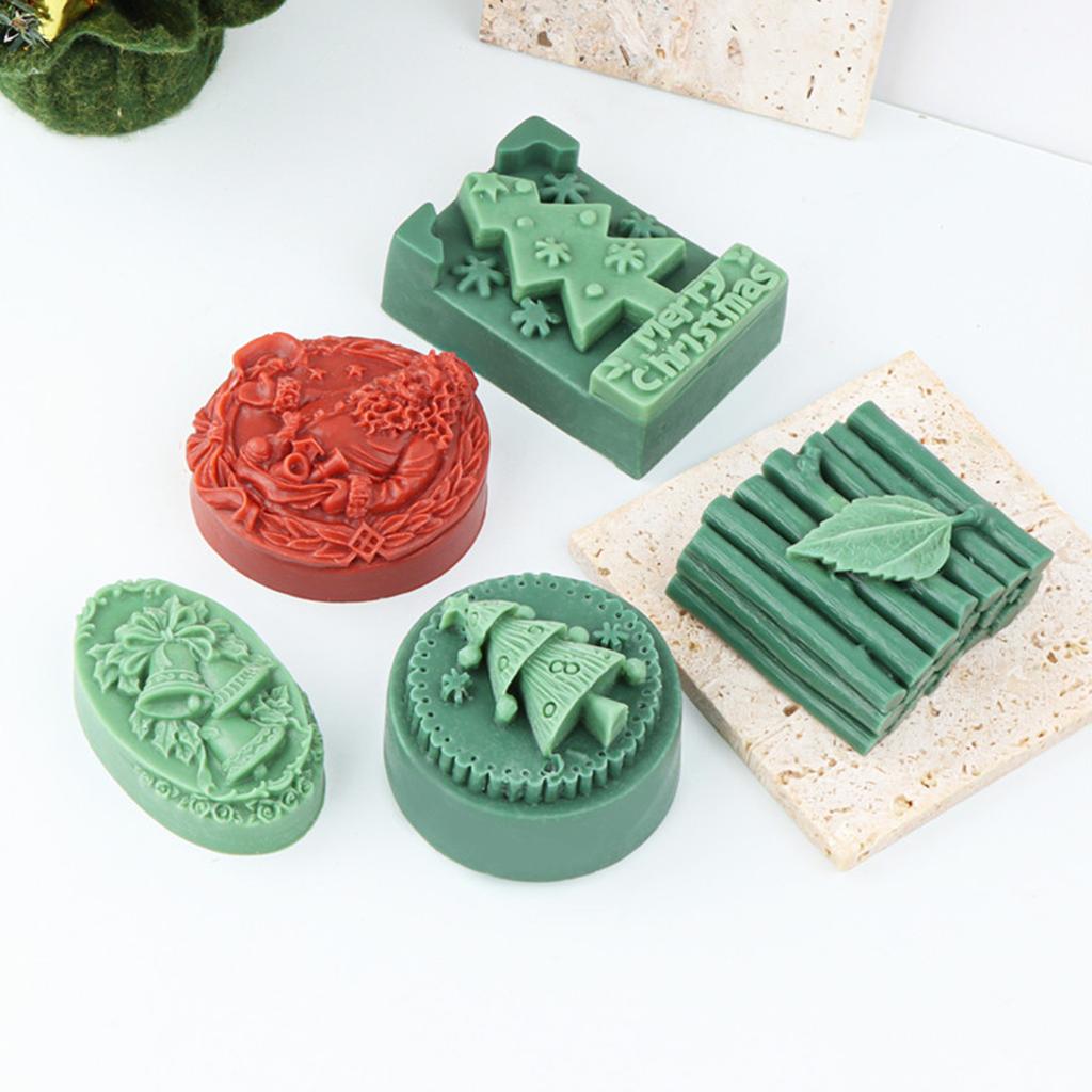 Christmas Embossed Silicone Mold Holiday Candle Silicone Mould For Epoxy Resin Handmade Craft Candle Soap Making Mould