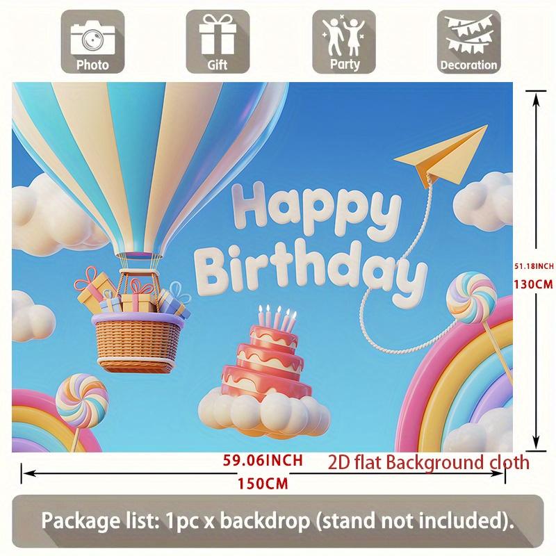 Birthday Party Backdrop Polyester Banner Photo Booth Decoration 85