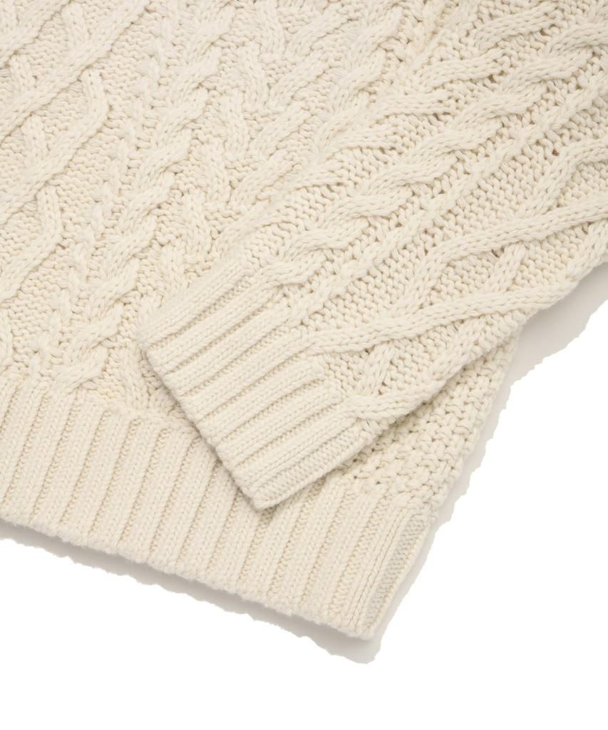 COVERNAT WOMAN Raglan Cable Knit Ivory