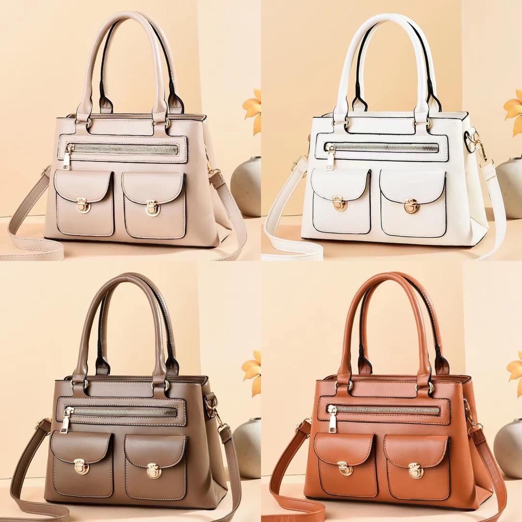 Vintage European Style Pu Large Tote Bag For Daily Use With Inner Pockets