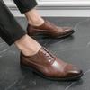 Foreign trade men's shoes 2025 spring and autumn new British style dress business leather shoes men's fashion pointed small leather shoes