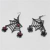 Punk Spider Web Earrings Zinc Zinc Alloy Spider Pendant Earrings Aesthetic Halloween Earrings  Party