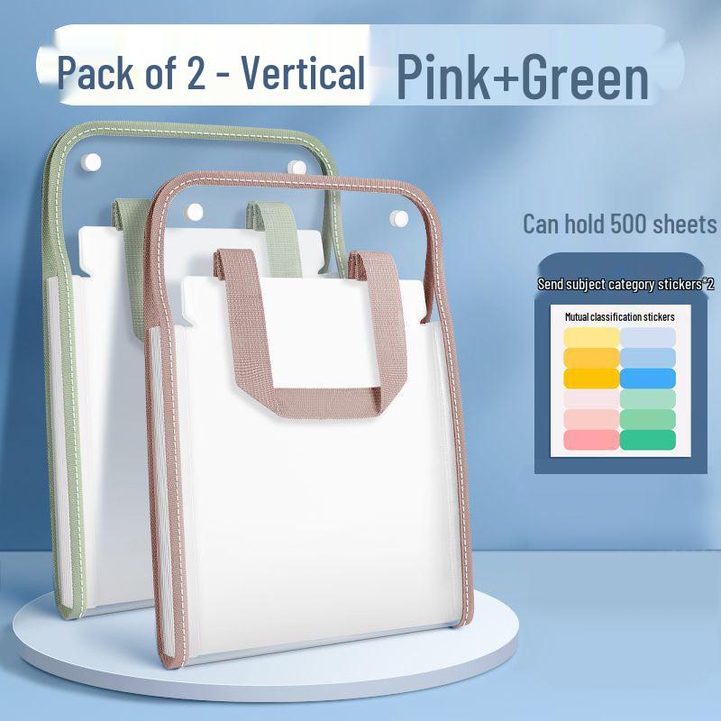 Accordion File Bag for Students: Test Paper and Subject Classification Storage Album