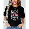 Women's Besties GONE Cruising Print T-Shirt Casual Short Sleeve Crew Neck Top