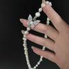 50CM Butterfly Buckle Sweater Chain AAA Baroque Long Necklace 6-8mm Natural White Freshwater Pearl Immortal Charm Pearl